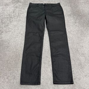 Gerard Darel Denim Jeans Men 46 Black Coated Straight Leg Stretch 5‑Pocket Zip